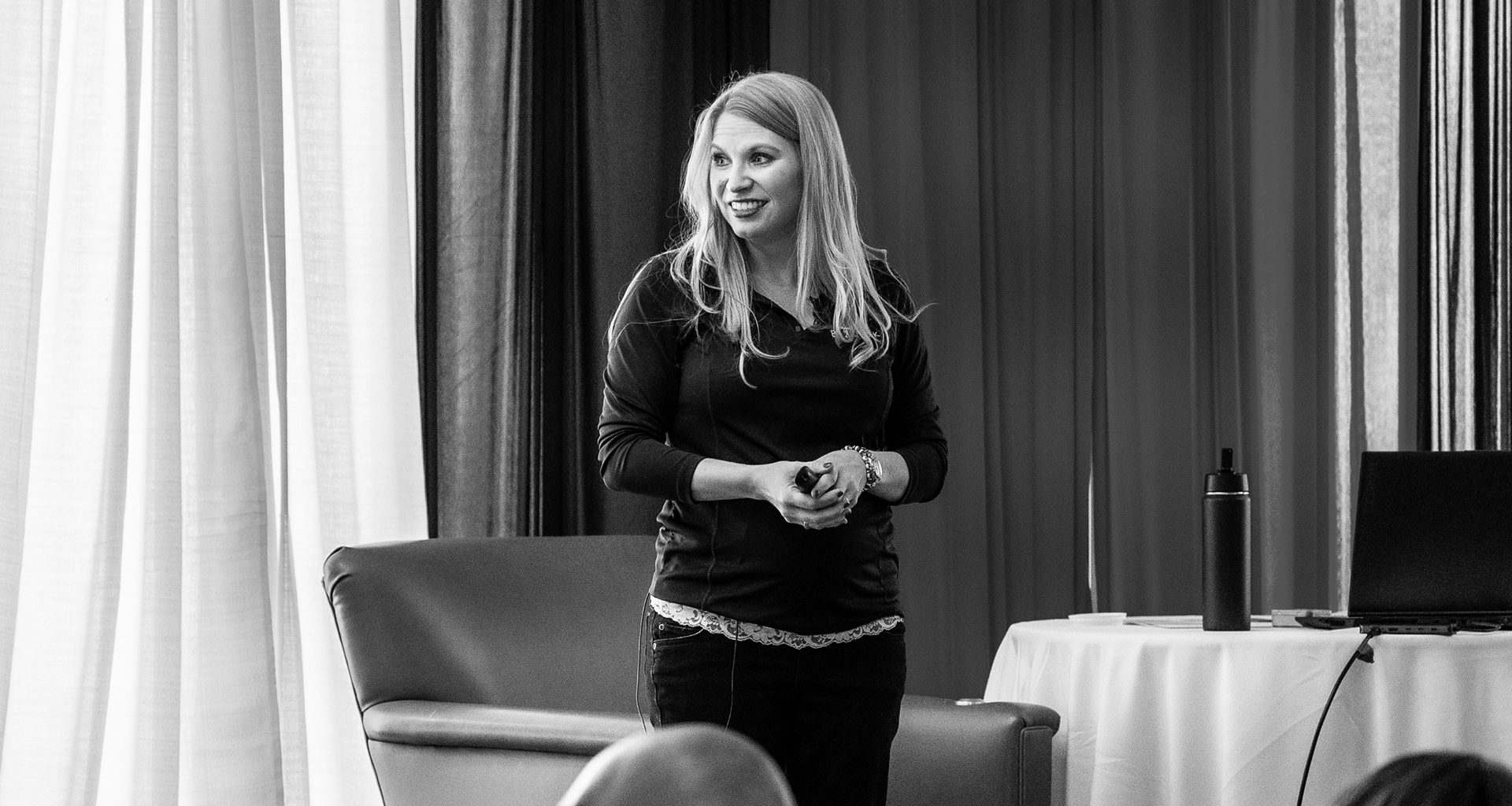 Business consultant presenting at a BIZROK seminar